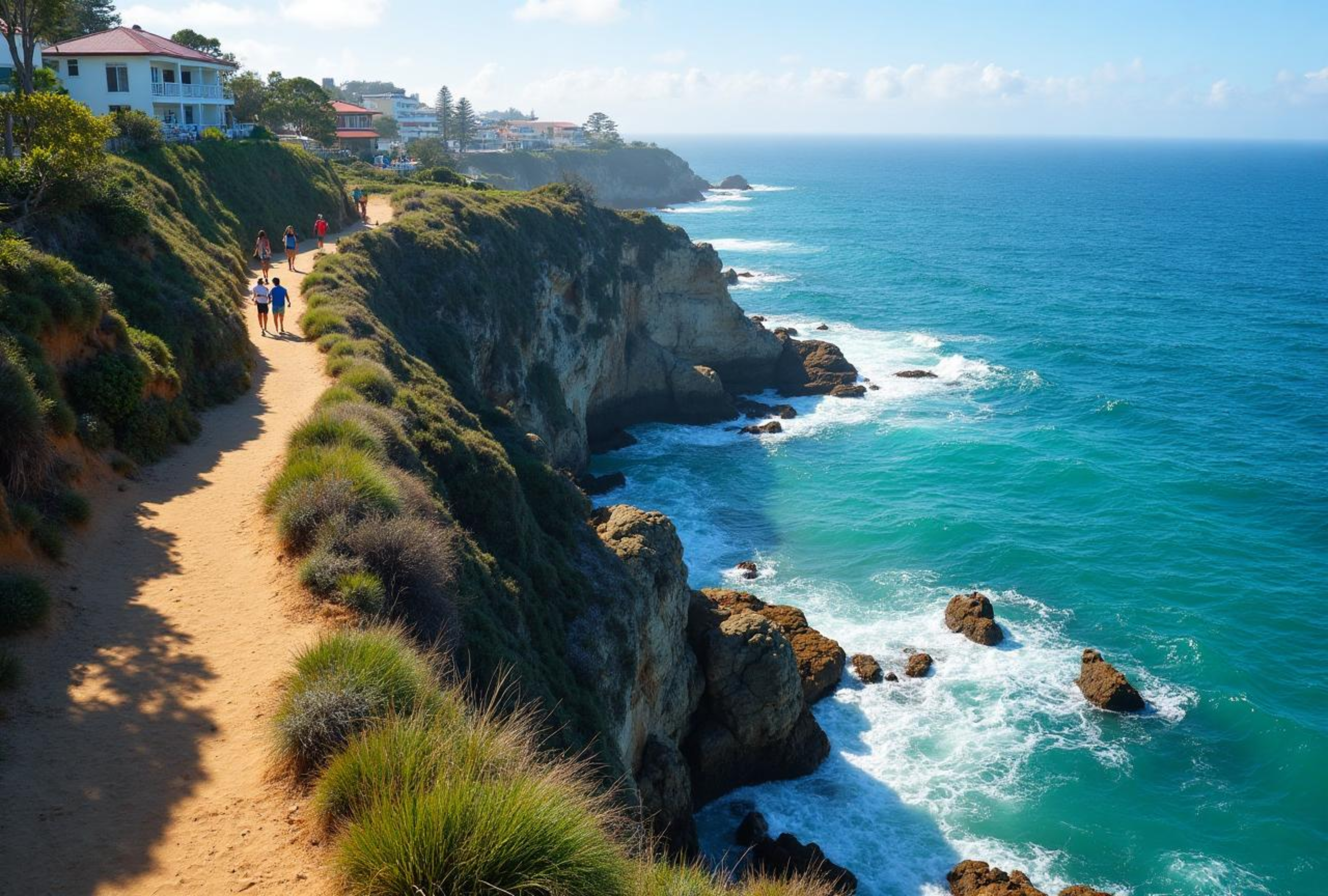 Scenic coastal cliffs and walking track near Sydney