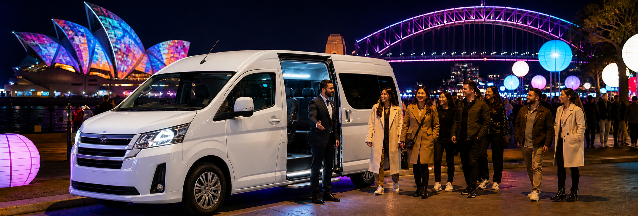 Vivid Sydney light festival night